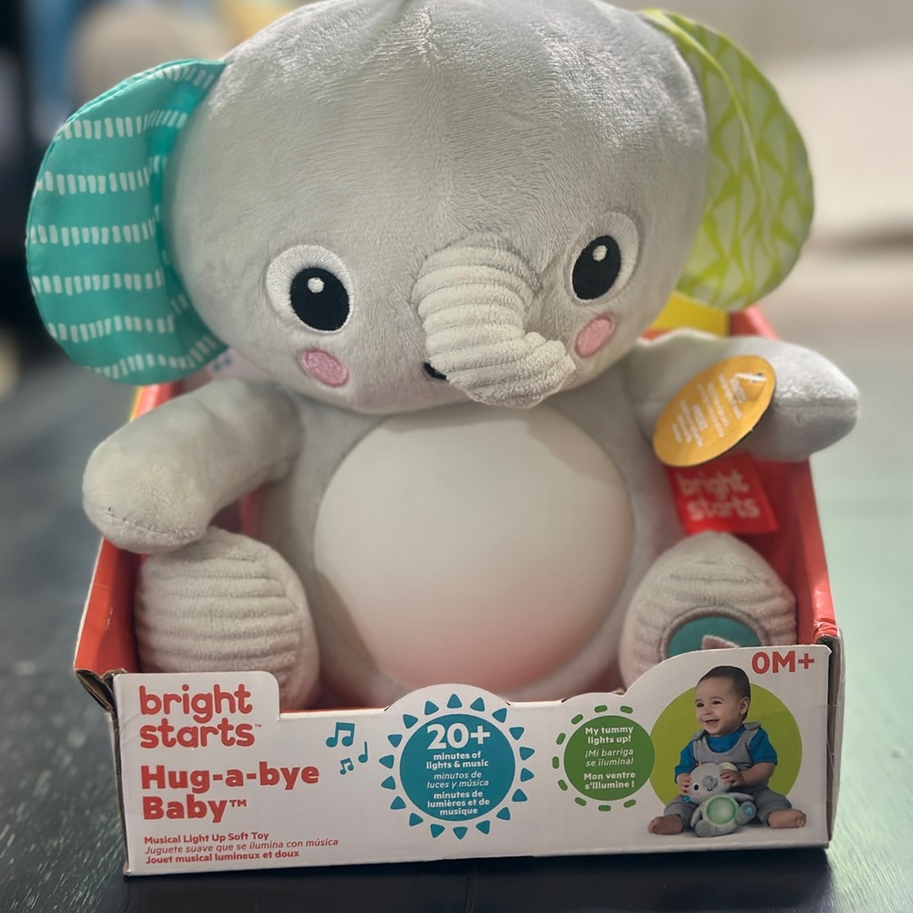 Hug-a-bye Baby Elephant Toy - Gray and Green
